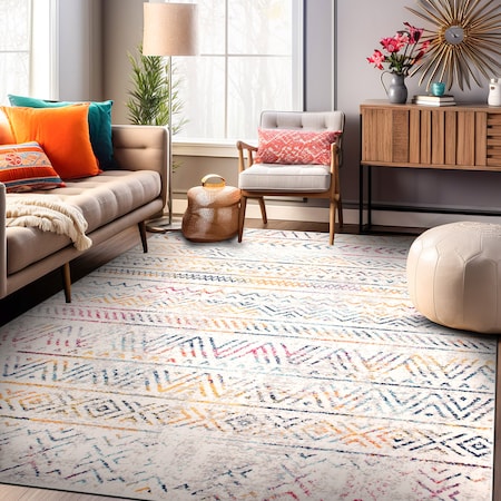 World Rug Gallery Geometric Boho Area Rug 7'10'' x10' Multi MON843MULTI8X10